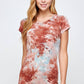 Red Multi Crystal Tie Dye Classic Tee
