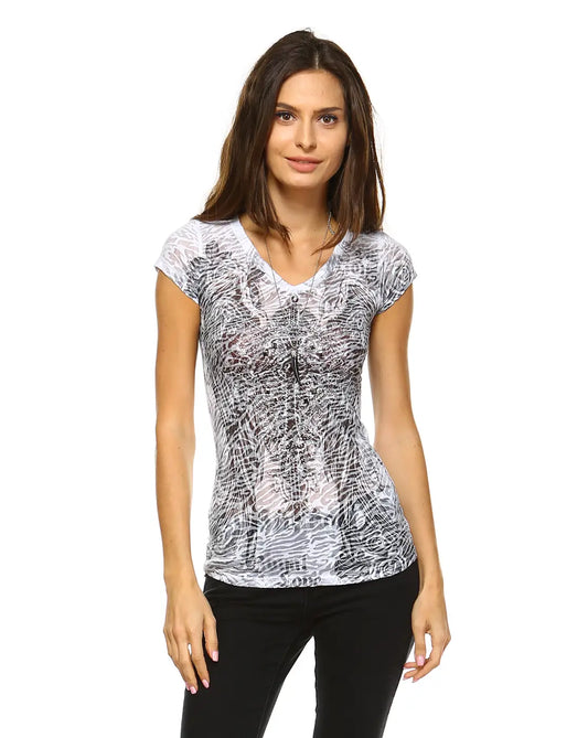 Savage V-neck  Burnout tee