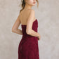 Follow Me 3D Flowered Mini Dress in Wine
