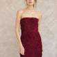 Follow Me 3D Flowered Mini Dress in Wine