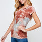 Red Multi Crystal Tie Dye Classic Tee
